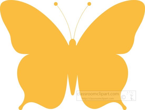yellow butterfly simple silhouete cutout clip art