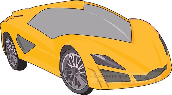 yellow high speed european sports car