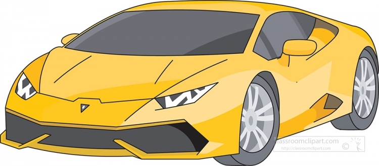 yellow lamborghini sports car clipart