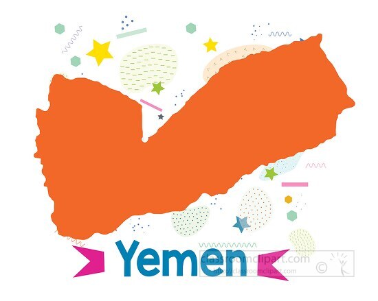 yemen illustrated stylized map