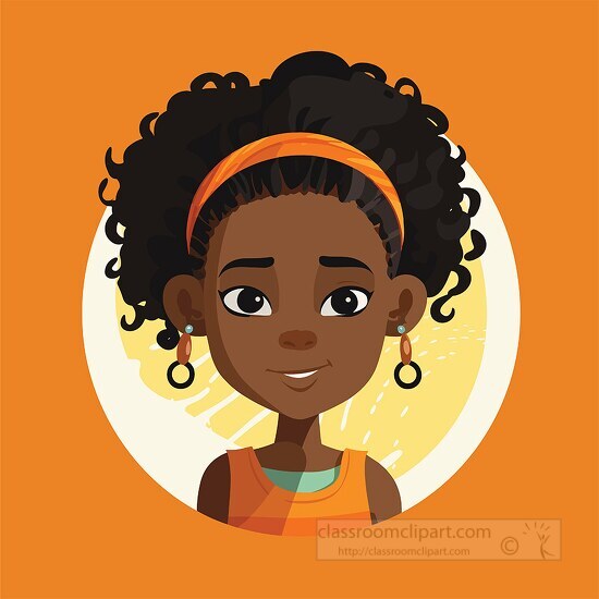young african american girl clip art