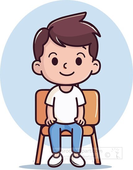 young boy sits in a school chair