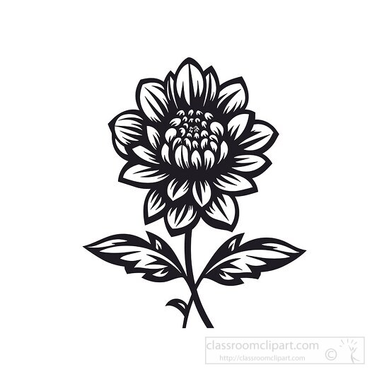 flowering plants clipart black and white