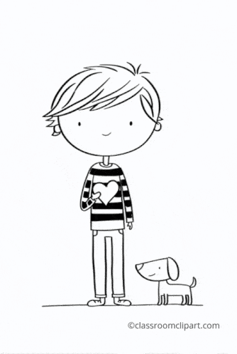 boy with dog animated gif