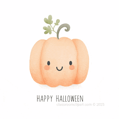 happy Halloween watercolor pumpkin animation