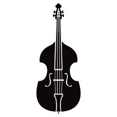  Cello Silhouette on White Background