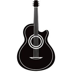  Guitar With Bell Shape Silhouette