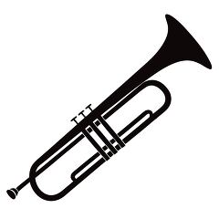  Trombone Silhouette on White Background