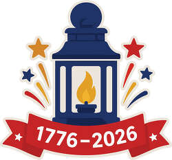 1776 2026 lantern anniversary badge