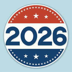 2026 Red Blue Stars Vote Button