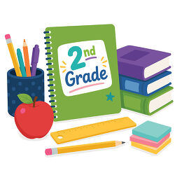 2nd Grade Notebook And School Supplies