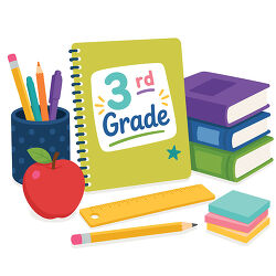 3rd Grade Notebook And School Supplies