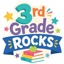 3rd Grade Rocks Colorful School Lettering