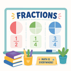 4th Grade Fractions Classroom Whiteboard