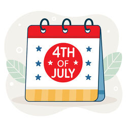 4th of July Calendar Page With Stars