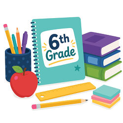 6th Grade Notebook And School Supplies