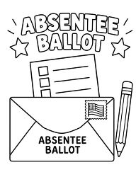 Absentee Ballot Envelope Coloring Page