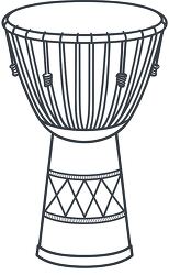 african djembe drum outline drawing