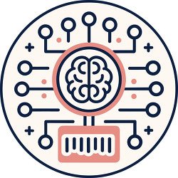 AI Digital Brain Circuit Badge