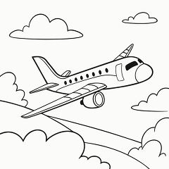 Airplane in Flight black outline