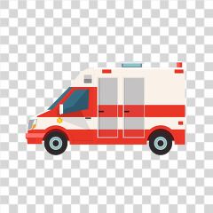 Ambulance in Flat Design Style for Urgent Medical Response