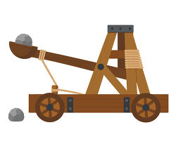 Ancient Catapult With Stone