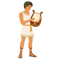 Ancient Greek Musician Playing Lyre