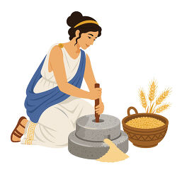 Ancient Greek Woman Grinding Grain