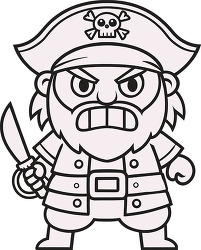angry pirate coloring page cartoon