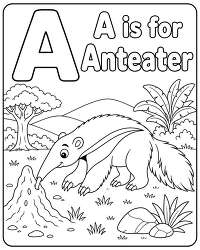 Anteater Termite Mound Letter A Coloring Page