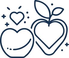 apple and heart icon