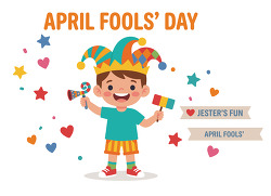 april fools day kid wearing jester hat