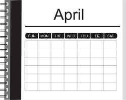 april notebook style outline calendar