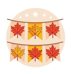 Autumn bunting banner with maple leaves