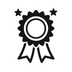 Award ribbon with stars outline
