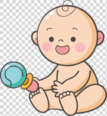 Baby Boy Enjoys Playtime With Cheerful Toy Rattle