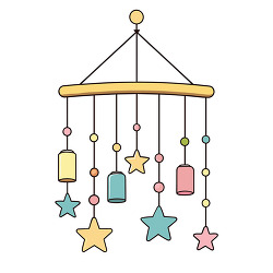 Baby Crib Hanging Mobile Illustration