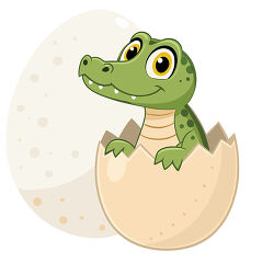 Baby Crocodile Hatching From Egg