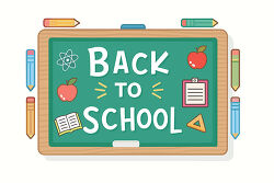 Back to School Chalkboard With Pencils