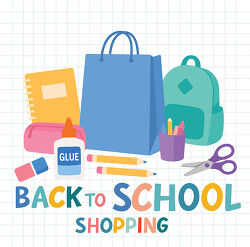 Back To School Shopping Bag Supplies