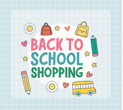 Back to school shopping with icons