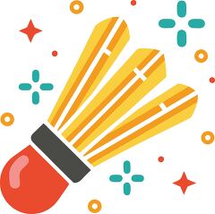 badminton shuttlecock Colorful Minimalist Clip Art