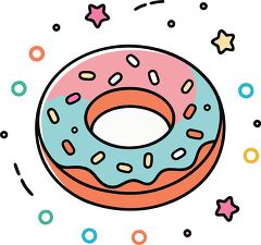 bagel colorful playful icon clip art