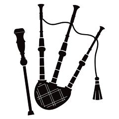 Bagpipe Art in Silhouette