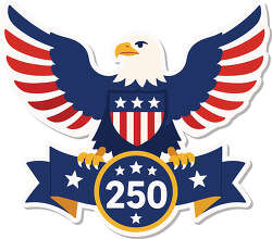 Bald eagle 250 patriotic badge