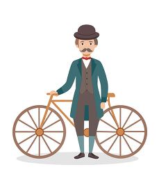 baron karl von drais early bicycle vector illustration