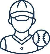 Baseball Player Icon Outline