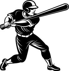 baseball player swinging bat silhouette