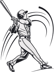 baseball player swinging bat silhouette