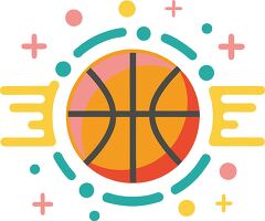 basketball Colorful Minimalist style Clip Art